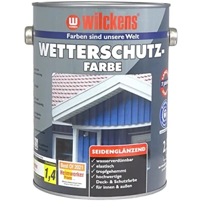 Abbildung von Wilckens Farben Wetterschutzfarbe 2,5 Liter Silbergrau RAL 7001
