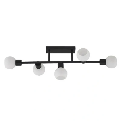Abbildung von Lindby Deckenlampe Biscala, 5flg., schwarz/opal