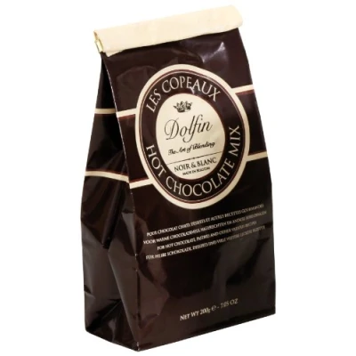 Abbildung von Dolfin Copeaux de Chocolat Noir e Blanc, Trinkschokolade Flocken schwarz &amp; weiß