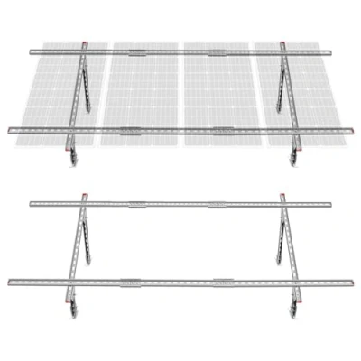 Abbildung von ECO WORTHY Solarpanel halterung für 4 pcs 100W 600W mit eintsellbarem Neigungswinkel, Solarmodul Boot, Wohnmobil, Dach, Off Grid System