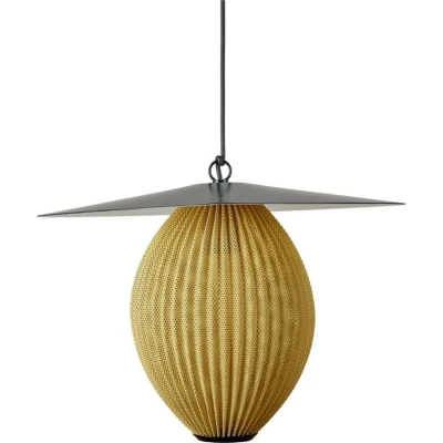 Abbildung von GUBI Außenhängeleuchte Satellite, 57x36 cm, schwarz/senfgold