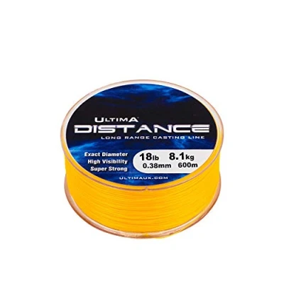 Abbildung von Ultima Distance Spezialist Weitwurfschnür 600m Spule, Feuerorange, 0.38mm 18.0lb/8.2kg