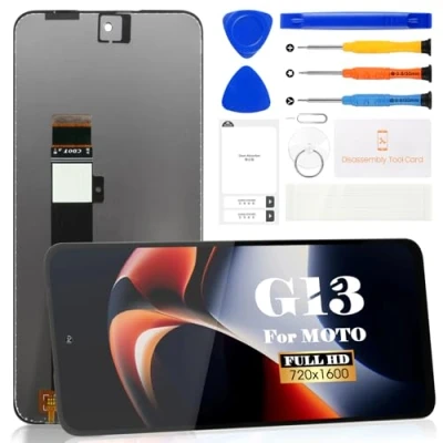 Abbildung von Ersatz LCD Display für Motorola Moto G13, G23, Touchscreen Digitizer, Montage Reparatur Kits (schwarz, ohne Rahmen)