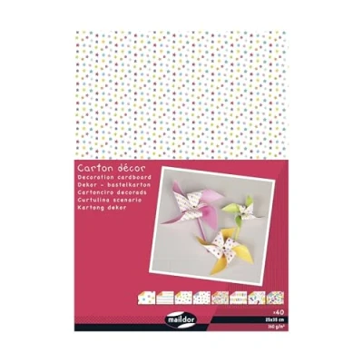 Abbildung von Clairefontaine 354597C Pack mit 40 Blatt Dekorkarton, 25 x 35cm, 160g, ideal für Bastelprojekte, 1 Pack, Doodling