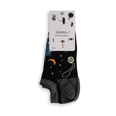 Abbildung von Livoni Unisex Cotton Sneaker Socks with Colorful and Fun Designs, Size: 43 46, Model Name: Esoteric Elements Low