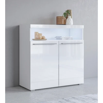 Abbildung von INOSIGN Kommode &quot;India, Breite 91cm, stilvolle Anrichte mit 2 Türen und offene Fach&quot;, Sideboard viel Stauraum, ohne Beleuchtung