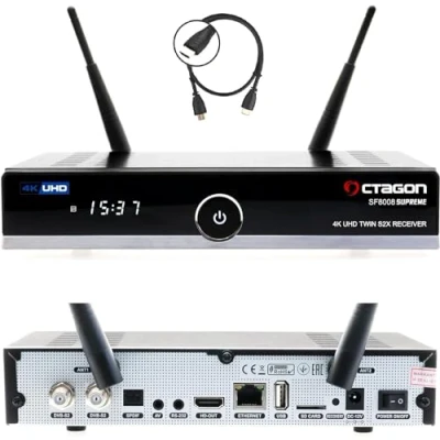 Abbildung von OCTAGON SF8008 4K SUPREME UHD E2 DVB S2X PVR Twin SAT Receiver mit 4TB M.2 SSD
