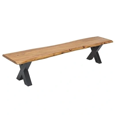 Abbildung von riess ambiente Sitzbank MAMMUT NATURE 160cm honigfarben, mit Baumkante aus Massivholz