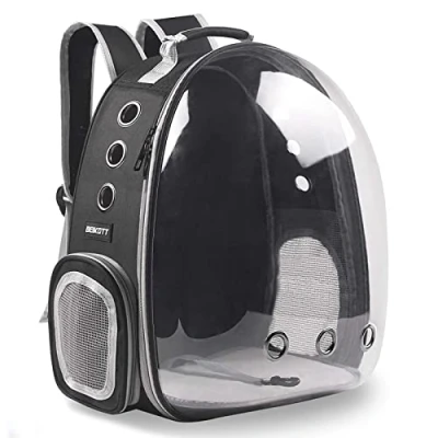 Abbildung von BEIKOTT Katzenrucksack Tragetasche, Hunderucksack, Haustier Bubble Rucksack für kleine Katzen, Welpen, Hunde, Kaninchen, transparenter Kapsel Reisen, Wandern und Outdoor