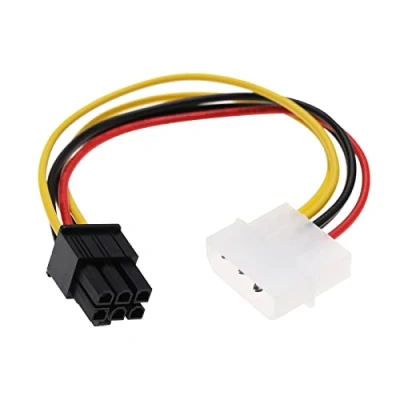 Abbildung von VGOL 2 x 4 poliger Molex Stecker auf 6 poligen PCI E Stecker, Grafikkarten Netzkabel Adapter, Expresskabel, Grafikadapter, Konvertierungskabel, 18 AWG, cm