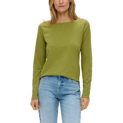 Abbildung von s.Oliver MIT Ubootausschnitt Langarmshirt, Damen, Größe: 34, Guacamole