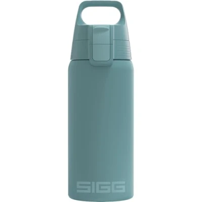 Abbildung von SIGG Isolierte Trinkflasche Shield Therm One Morning Blue Für kohlensäurehaltige Getränke geeignet Auslaufsicher Spülmaschinenfest BPA frei 90% recycelter Edelstahl Blau 0.5L