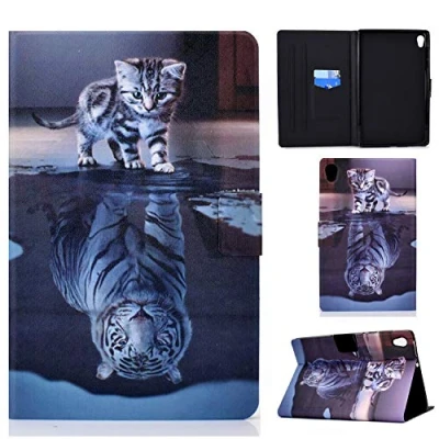 Abbildung von Aswant Hülle für Lenovo Tab M10 HD 2 Gen Brieftasche Flip Case Stand Funktion Schutzhülle Magnetische Tablet 10,1 Zoll Generation TB X306X/TB X306F Katze &amp; Tiger