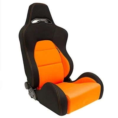 Abbildung von Sportsitze &#039;Eco&#039; Schwarz/Orange Doppelseitig Verstellbare Rückenlehne inkl. Laufschienen
