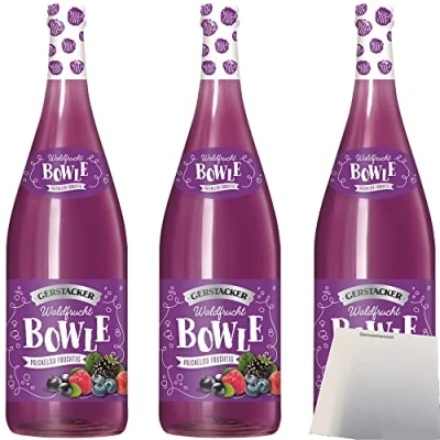 Abbildung von Gerstacker Waldfruchtbowle auf Weinbasis 5% vol. 3er Pack (3x1 Liter Flasche) + usy Block