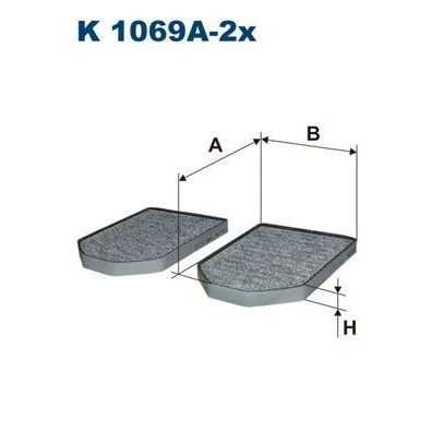 Abbildung von Filter, Innenraumluft FILTRON K 1069A 2x
