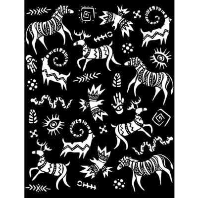 Abbildung von Stamperia KSTD104 Thick Stencil cm 20X25 Savana Grafiti, Multicoloured, 20 x 25 cm, 2