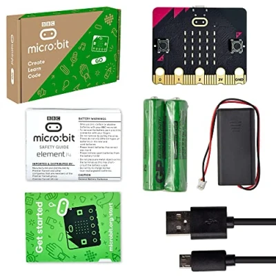 Abbildung von KEYESTUDIO BBC Micro:Bit Go (Microbit V2 im Lieferumfang enthalten) Starter Kit, Programmierung, pädagogisches STEM Lern DIY Kit