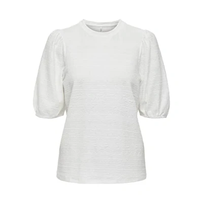 Abbildung von ONLY PUFFÄRMEL Bluse, Damen, Größe: Large, Cloud dancer