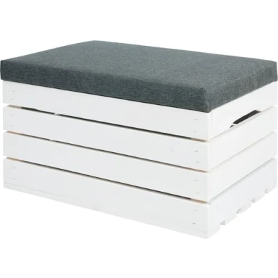 Abbildung von Sektum Ran Sitztruhe mit stauraum Holz polsterbank Sitzbox sitzbank aufbewahrungsbox Deckel schuhbank sitzfläche 60x40x35cm
