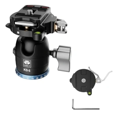 Abbildung von SIRUI KS 5 Kugelkopf Low Profile für Stativ, 29 mm 360 Panorama Aluminium Stativkopf Kamera, Camcorder, Einbeinstativ, Maximale Belastbarkeit 10 kg