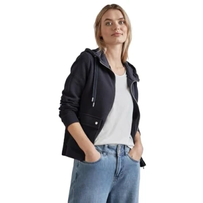 Abbildung von Street One Hoodie Sweatjacke, Damen, Größe: 36, Blau