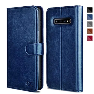 Abbildung von OCASE Galaxy S10 Hülle Handyhülle [Premium Leder] [Standfunktion] [Kartenfach] [Magnetverschluss] Schlanke Leder Brieftasche für Samsung Geräte Blau