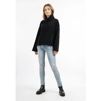 Abbildung von DREIMASTER Vintage Damen Oversize Pullover XS / Schwarz 60% Baumwolle 40% Polyester