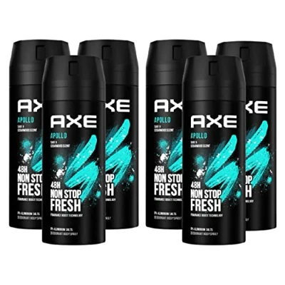 Abbildung von 6x AXE Deodorant/Bodyspray Men /0% Aluminium Apollo Sage &amp; Sandalwood scent 150ml