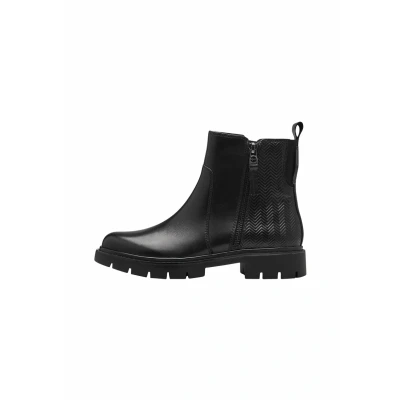 Abbildung von Tamaris COMFORT Damen Stiefeletten ohne Absatz mit Reißverschluss Herbst, Schwarz (Schwarz), 37 EU