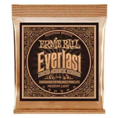 Abbildung von Ernie Ball Everlast Medium Light Coated Phosphor Bronze Akustik Gitarrensaiten, Stärke 12 54