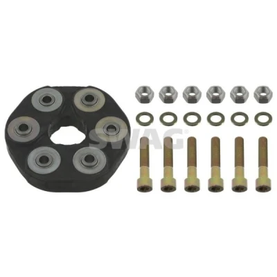 Abbildung von SWAG 10 86 0006 Hardyscheibe 90 129 mit Schrauben, Unterlegscheiben Muttern MERCEDES BENZ: W124 Limousine, E Klasse T modell