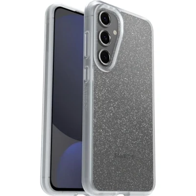 Abbildung von OtterBox Sleek Hülle für Samsung Galaxy S24 FE, stoßfest, sturzsicher, ultraschlank, schützende Hülle, Getestet nach Militärstandard, Stardust/Transparent, Keine Einzelhandelsverpackung