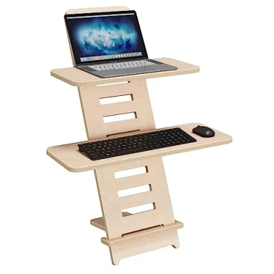 Abbildung von Standing Desk Stehpult Schreibtischaufsatz Laptop Ständer Holz Aufsatz Schreibtisch Laptopdesk Stehpulte Laptopständer höhenverstellbarer Made in EU