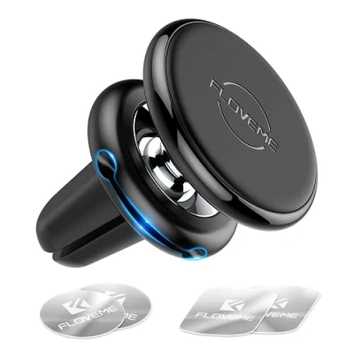 Abbildung von FLOVEME KFZ Handyhalterung Auto Magnet Lüftung, Universal Handyhalter Zubehör mit 5 Starke 4 Metallplatten, Kompatibel für iPhone Samsung Huawei Schwarz