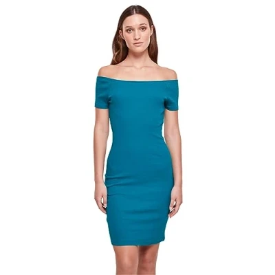 Abbildung von Urban Classics OFF Shoulder Etuikleid, Damen, Größe: Large, Watergreen
