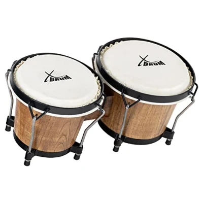 Abbildung von XDrum Bongo Bongos Club 6&quot; Macho und 7&quot; Hembra, (3, inkl. Stimmschlüssel), mit Naturfellen professionellem Stimmsystem