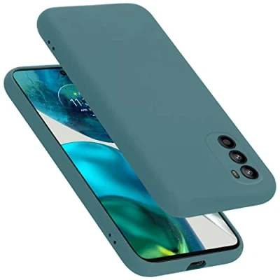 Abbildung von Cadorabo Hülle kompatibel mit Motorola Moto G52 4G / G82 5G Silikon Handyhülle für Case aus flüssigem stoßfeste dünne TPU Schutzhülle Liquid GRÜN