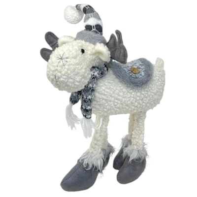 Abbildung von Dadeldo Living &amp; Lifestyle Dekofigur Rentier Weiss Stoff 37cm Weihnachtsdeko