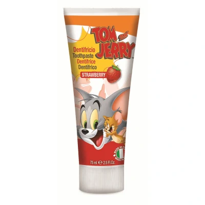 Abbildung von Naturaverde Kids Warner Bros Tom &amp; Jerry Erdbeer Zahnpasta für Kinder, Kinder mit sanfter Formel, und Jerry, 75 ml