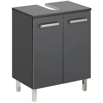 Abbildung von Pelipal Waschbeckenunterschrank Quickset 311 in Anthrazit Glanz, 50 cm breit Waschbeckenschrank ohne Waschbecken mit 2 Türen