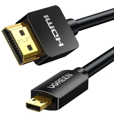 Abbildung von UGREEN Micro hdmi Kabel auf mit Ethernet, Ultra HD 4K, 3D und ARC, D A kompatibel Raspberry Pi 4, Hero 4/5/6/7 Black 3/3+, Lenovo Miix 310 usw.(3M)