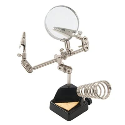 Abbildung von Silverline Third Hand with Loupe 60 mm, 3 fache Vergrößerung