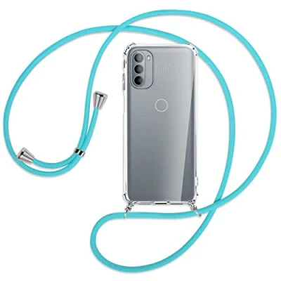 Abbildung von mtb more energy® Handykette kompatibel mit Motorola Moto G31, G41 (6.4&#039;&#039;) türkis Smartphone Hülle zum Umhängen Anti Shock Full TPU Case