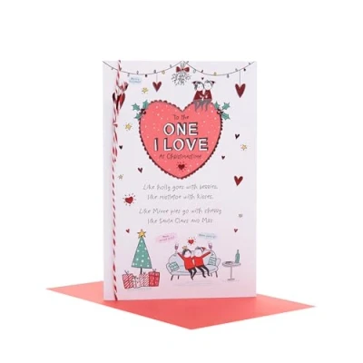 Abbildung von UK Greetings Weihnachtskarte für die Person, ich liebe, Skizzen Design