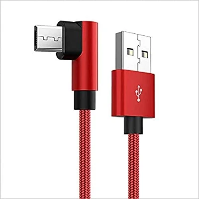Abbildung von System S Micro USB Kabel rechts gewinkelt zu 2.0 Typ A Winkel 20 cm