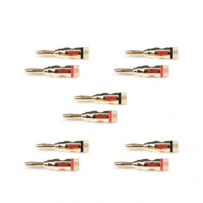 Abbildung von Teufel Bananenstecker Set (5 Paar) Gold beschichtet mit Schraubklemme für Kabel bis 4 mm² (Schwarz/Rot)