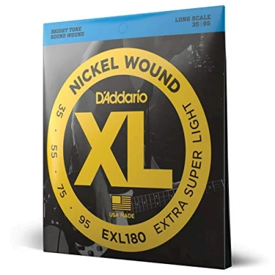 Abbildung von D&#039;Addario E Bass Gitarrensaiten Saiten Bassgitarre Strings Guitar EXL180 Extra Super Light, 35 95 Long Scale