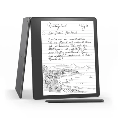 Abbildung von Zertifiziert und generalüberholt Kindle Scribe, der erste mit Schreibfunktion, 10,2 Zoll Paperwhite Display 300 ppi, Premium Eingabestift 64 GB