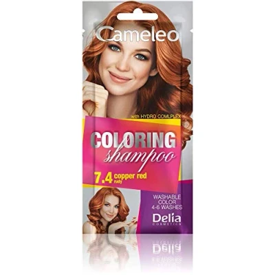 Abbildung von Cameleo Tönungsshampoo Copper Red schnelle und einfache Farbauffrischung &quot;Farbe in Farbe&quot; ohne Ammoniak Oxidationsmittel Shampoo im Beutel 40ml